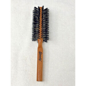 Vtg Goody Styling Brush Round Plastic Bristles Wood Tone for Thin Fine Hair Used